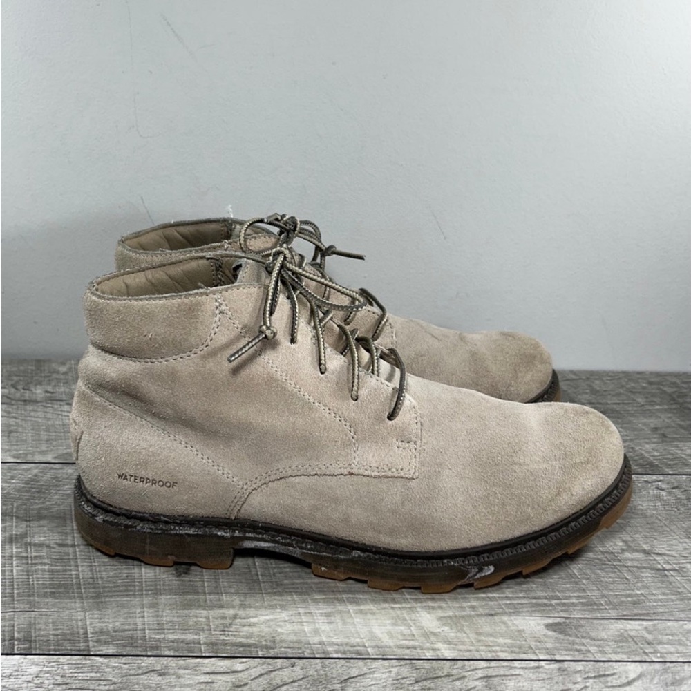 Sorel NM3848 Madson li Chukka Mens Waterproof Sand Tan Leather Booties Boots 9.5 - Picture 2 of 9